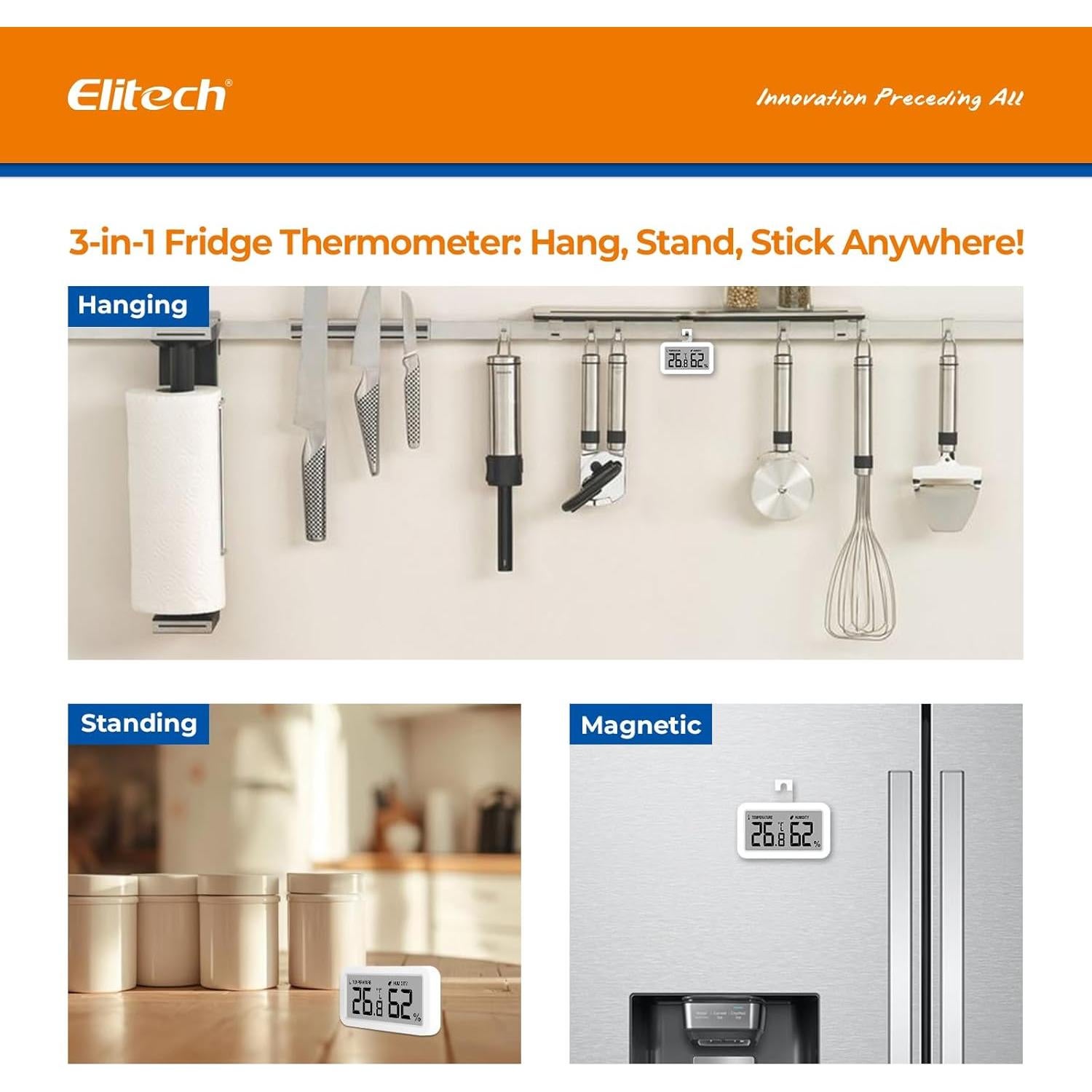 Termómetro Higrómetro Digital Elitech TM-2TH para Refrigerador