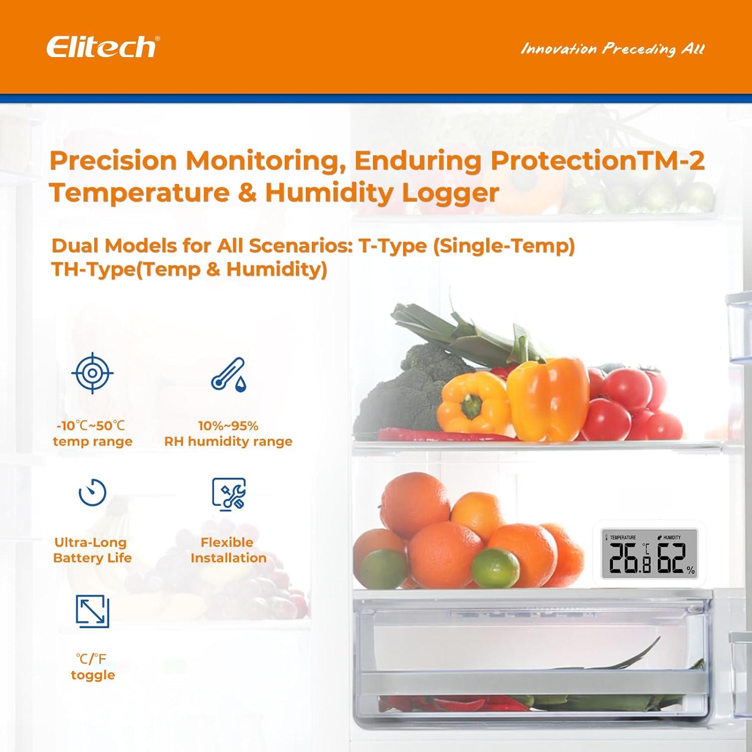 Termómetro Higrómetro Digital Elitech TM-2TH para Refrigerador