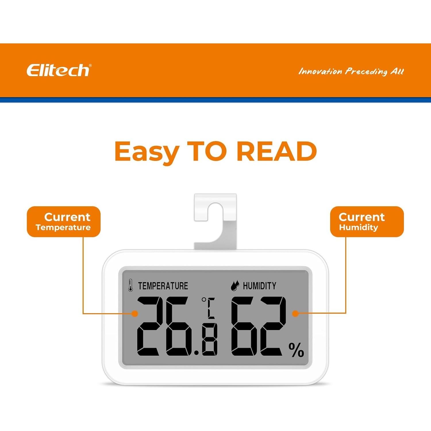 Termómetro Higrómetro Digital Elitech TM-2TH para Refrigerador