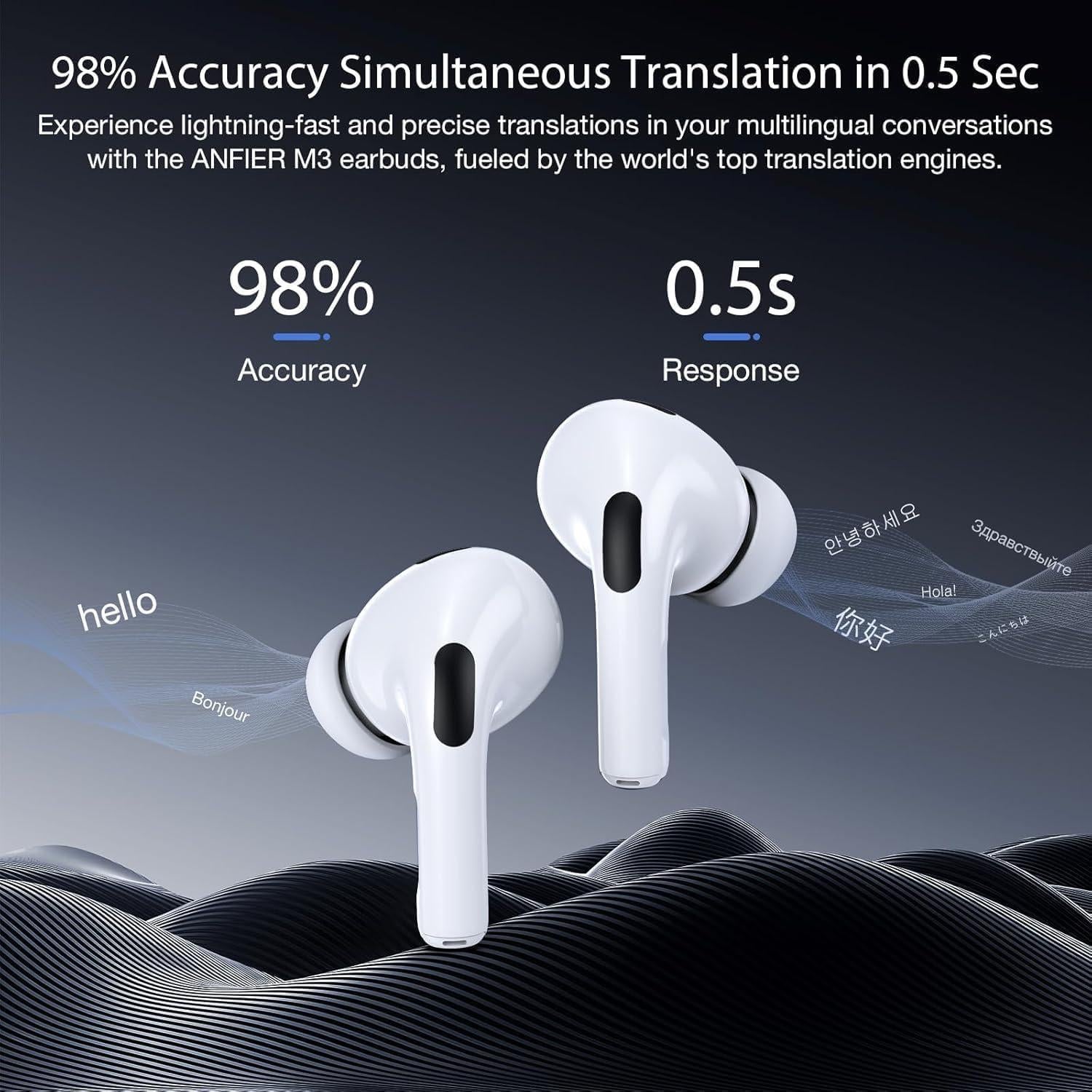 Auriculares Traductores AI JIYINGDUO A9 Pro 144 Idiomas Bluetooth