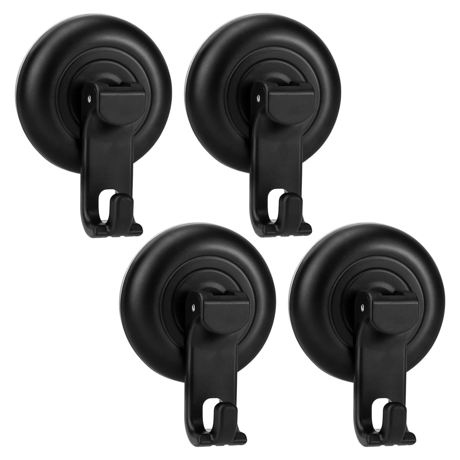 Ganchos de Ventosa TACGEA para Ducha - Paquete de 4, Negro