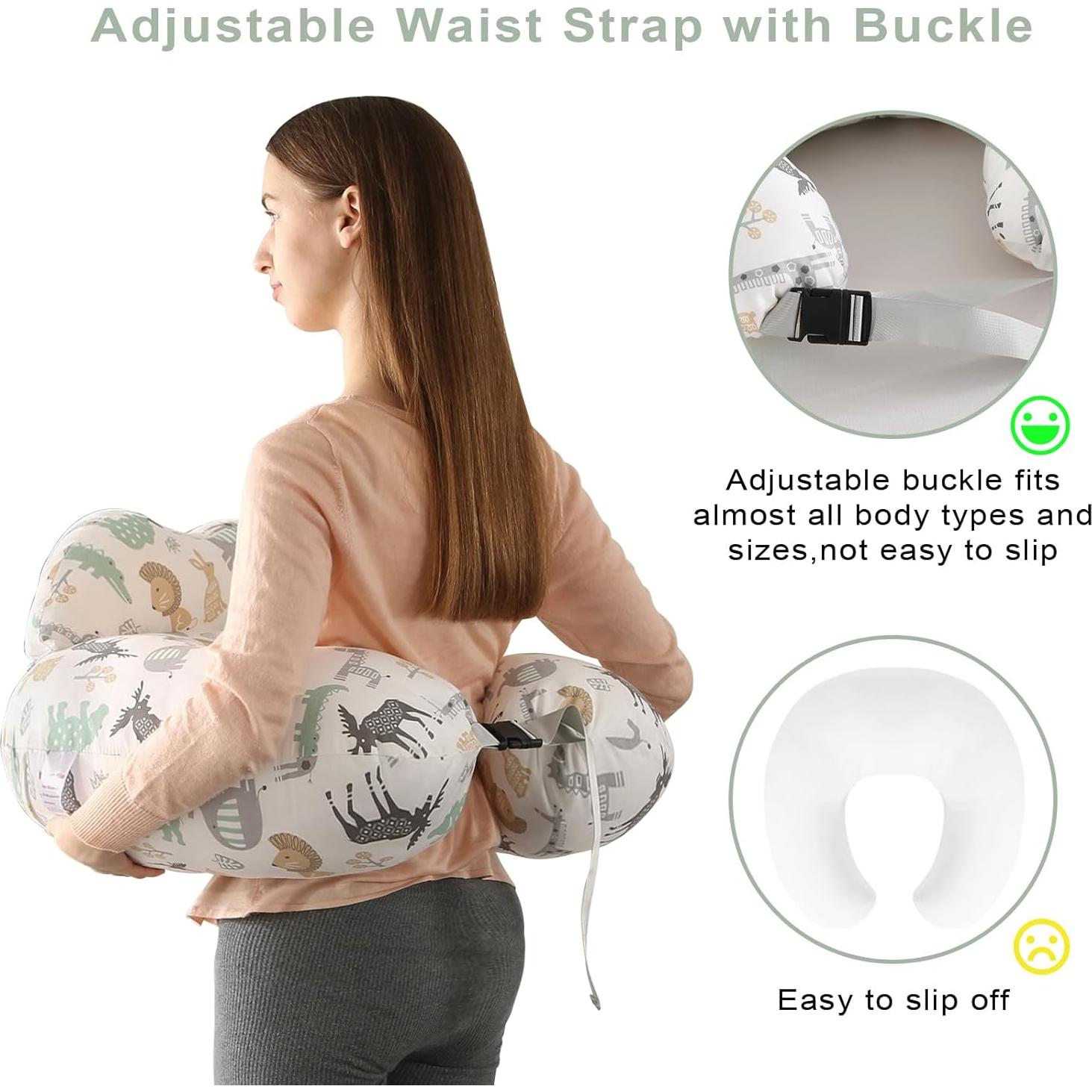 Almohada de Lactancia BATTOP Grande Ajustable 100% Algodón