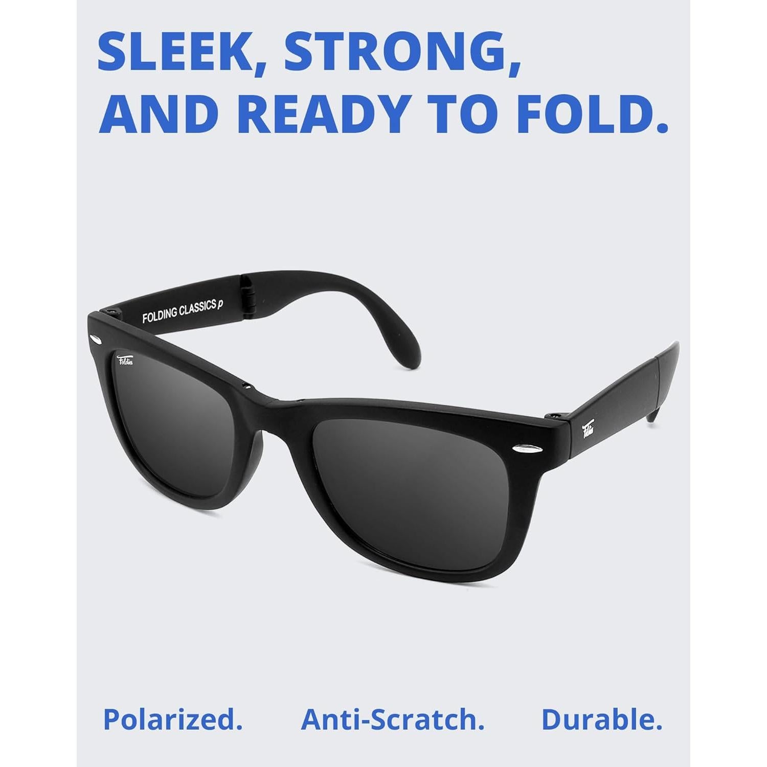 Gafas de sol plegables HepTEK UV400 con estuche de cuero