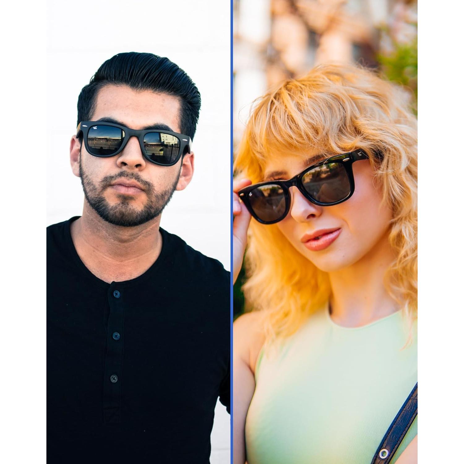 Gafas de sol plegables HepTEK UV400 con estuche de cuero