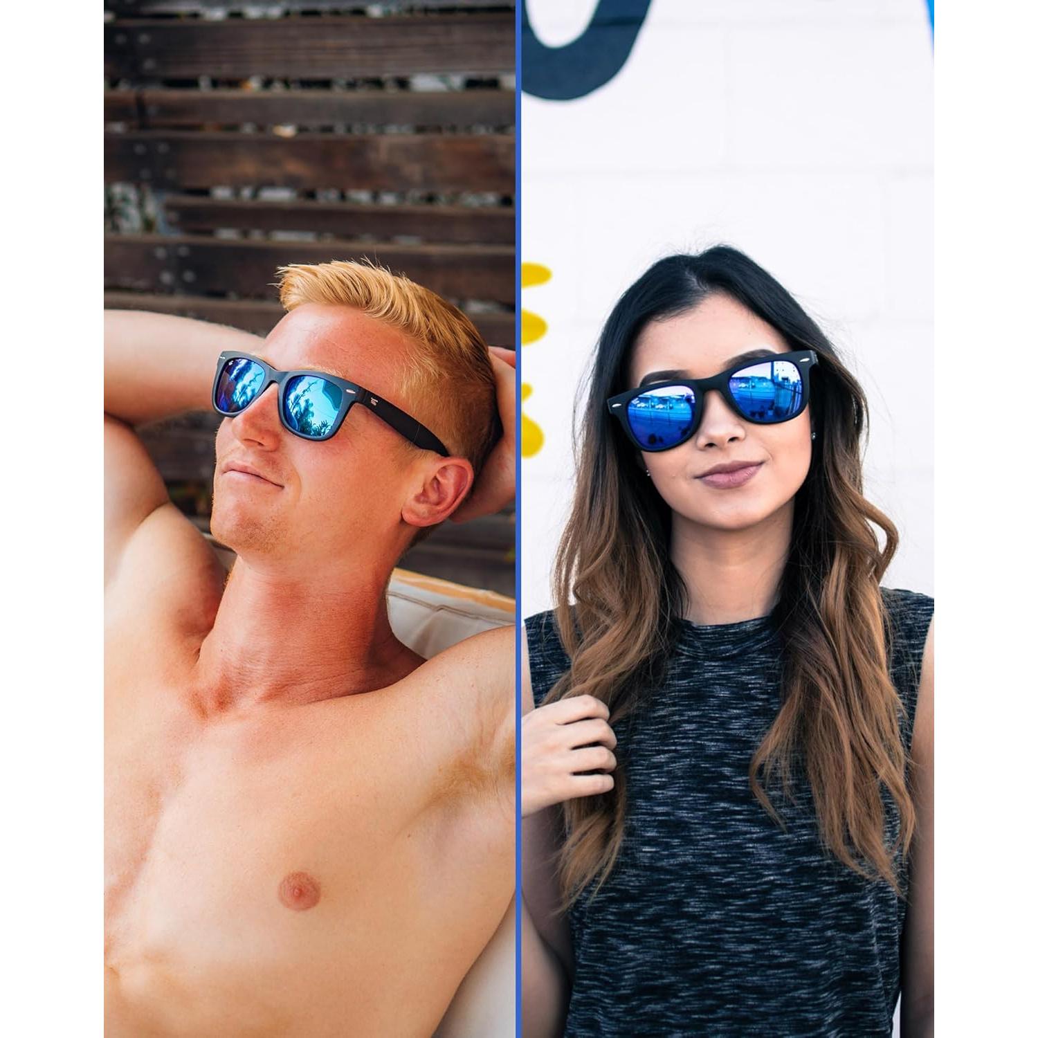 Gafas de sol plegables HepTEK UV400 con estuche de cuero