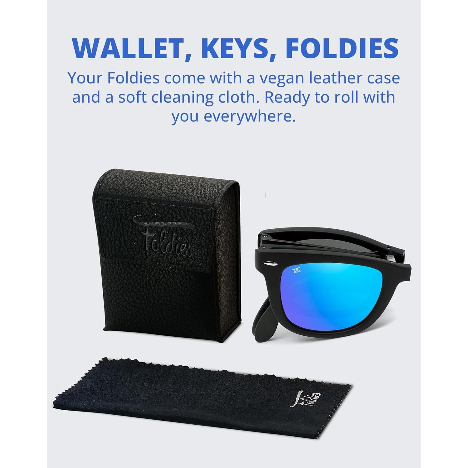 Gafas de sol plegables HepTEK UV400 con estuche de cuero