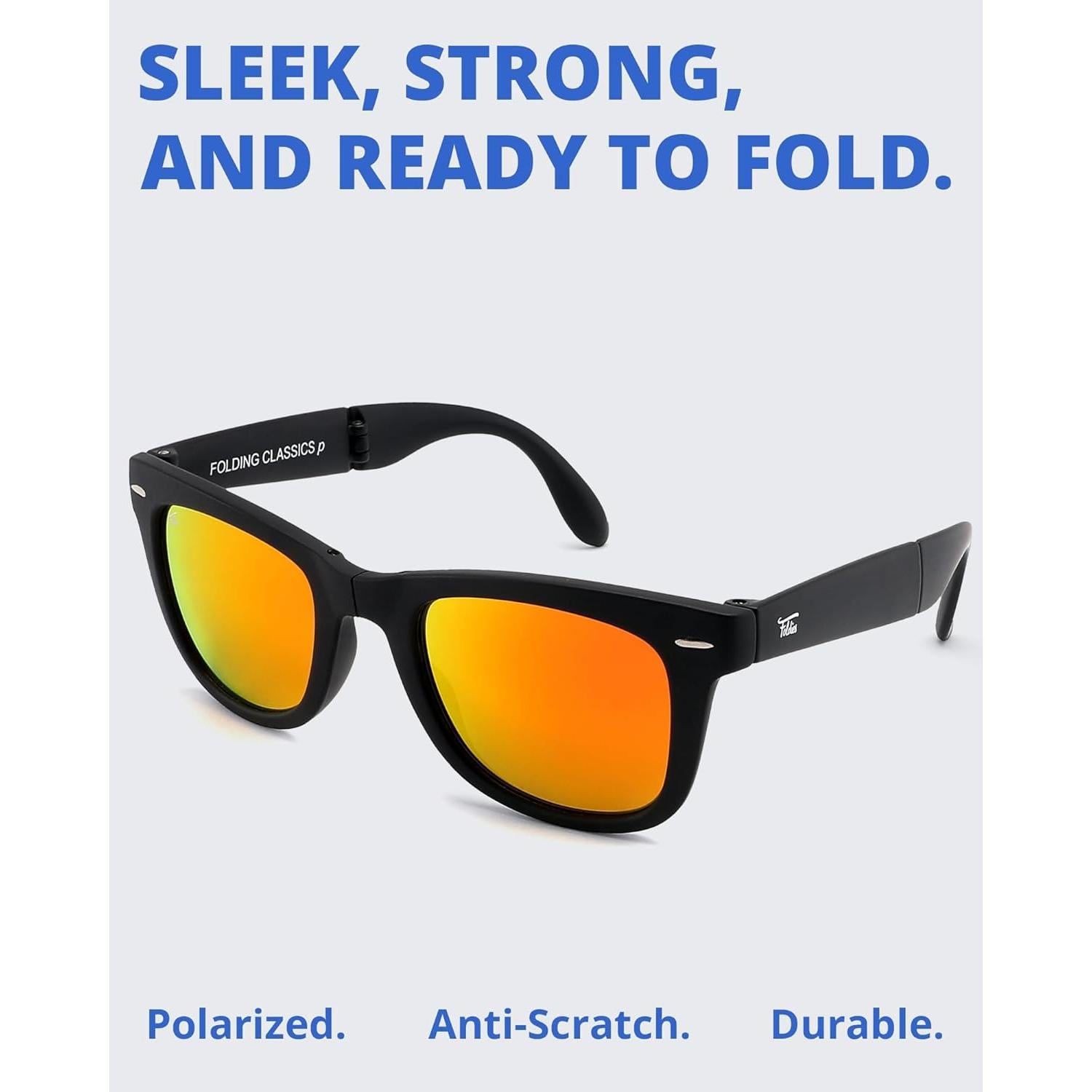 Gafas de sol plegables HepTEK UV400 con estuche de cuero