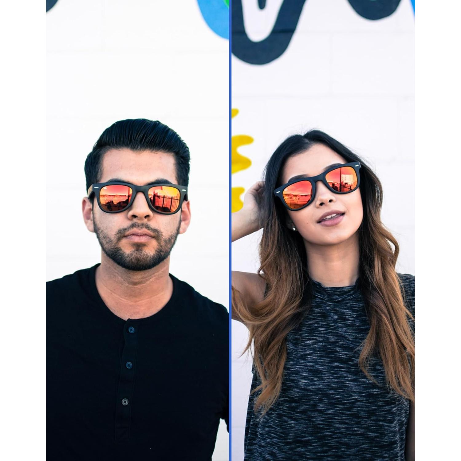 Gafas de sol plegables HepTEK UV400 con estuche de cuero