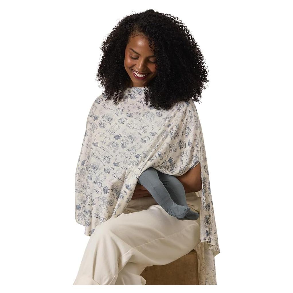 Cubierta de Lactancia Solly Baby Toile Azul, Suave y Transpirable