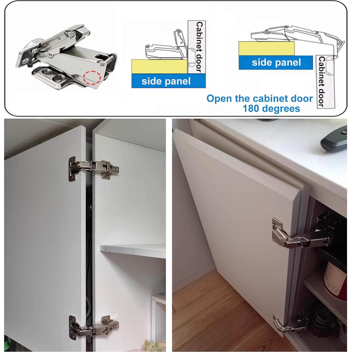 Bisagras de Gabinete Sin Marco Li-TianFeng 180 Grados Cierre Suave