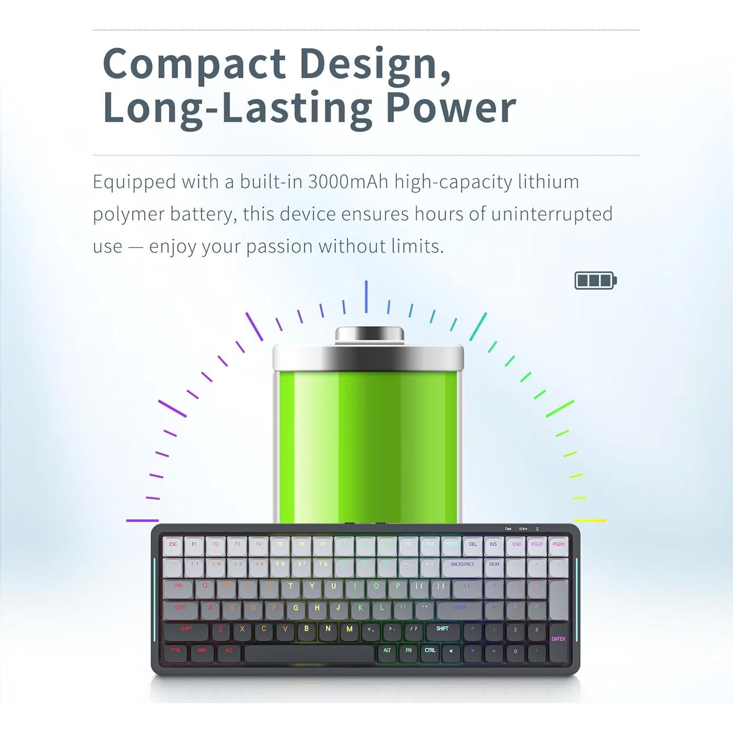 Teclado Mecánico Newmen SK01 Compacto 100 Teclas RGB Inalámbrico