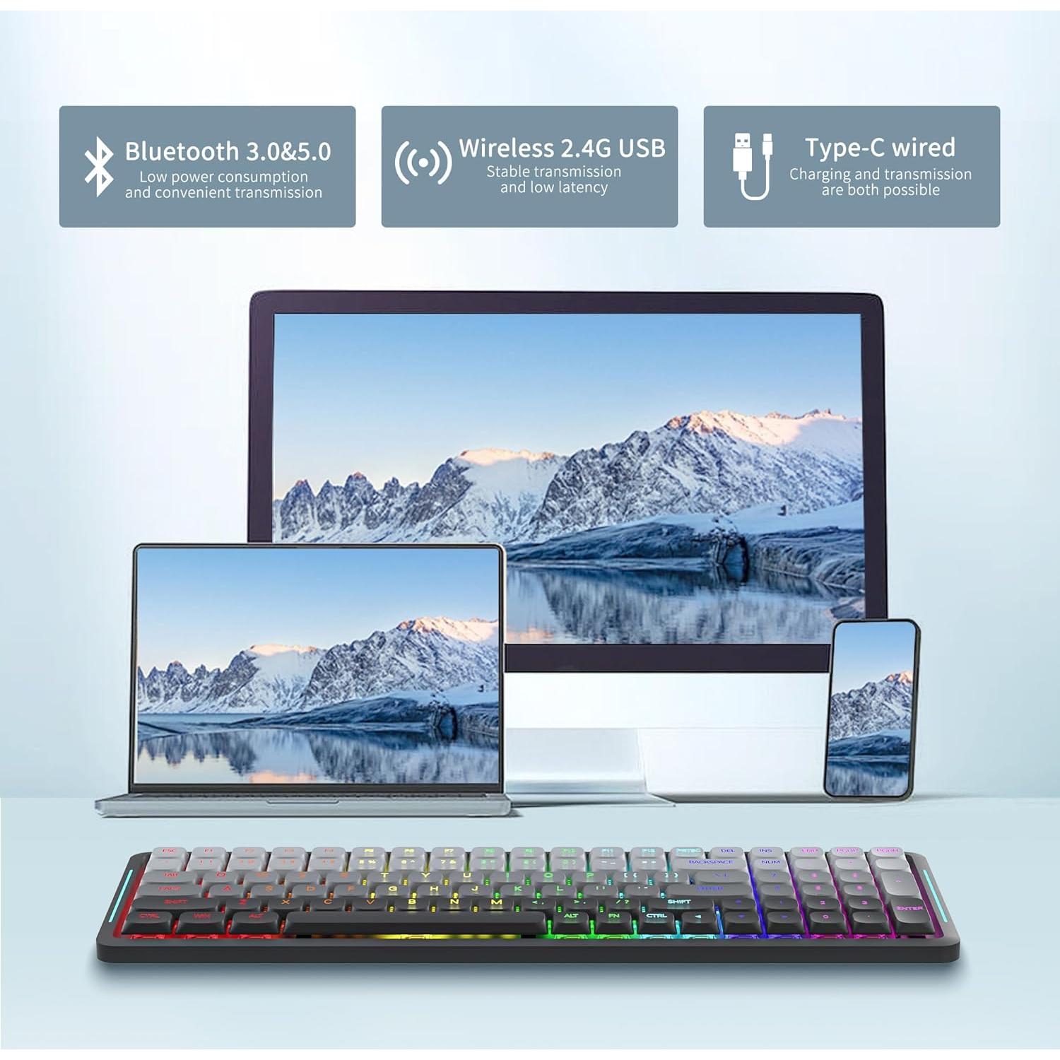 Teclado Mecánico Newmen SK01 Compacto 100 Teclas RGB Inalámbrico