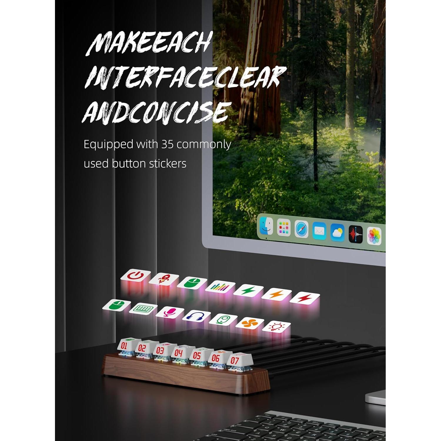 Hub USB 3.0 de Madera de Nogal FEIFANZHE 7 Puertos RGB