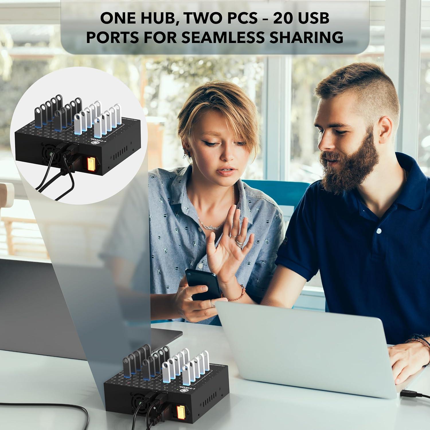 Hub Divisor USB 3.0 I-Tikol 20 Puertos 110W Alta Velocidad