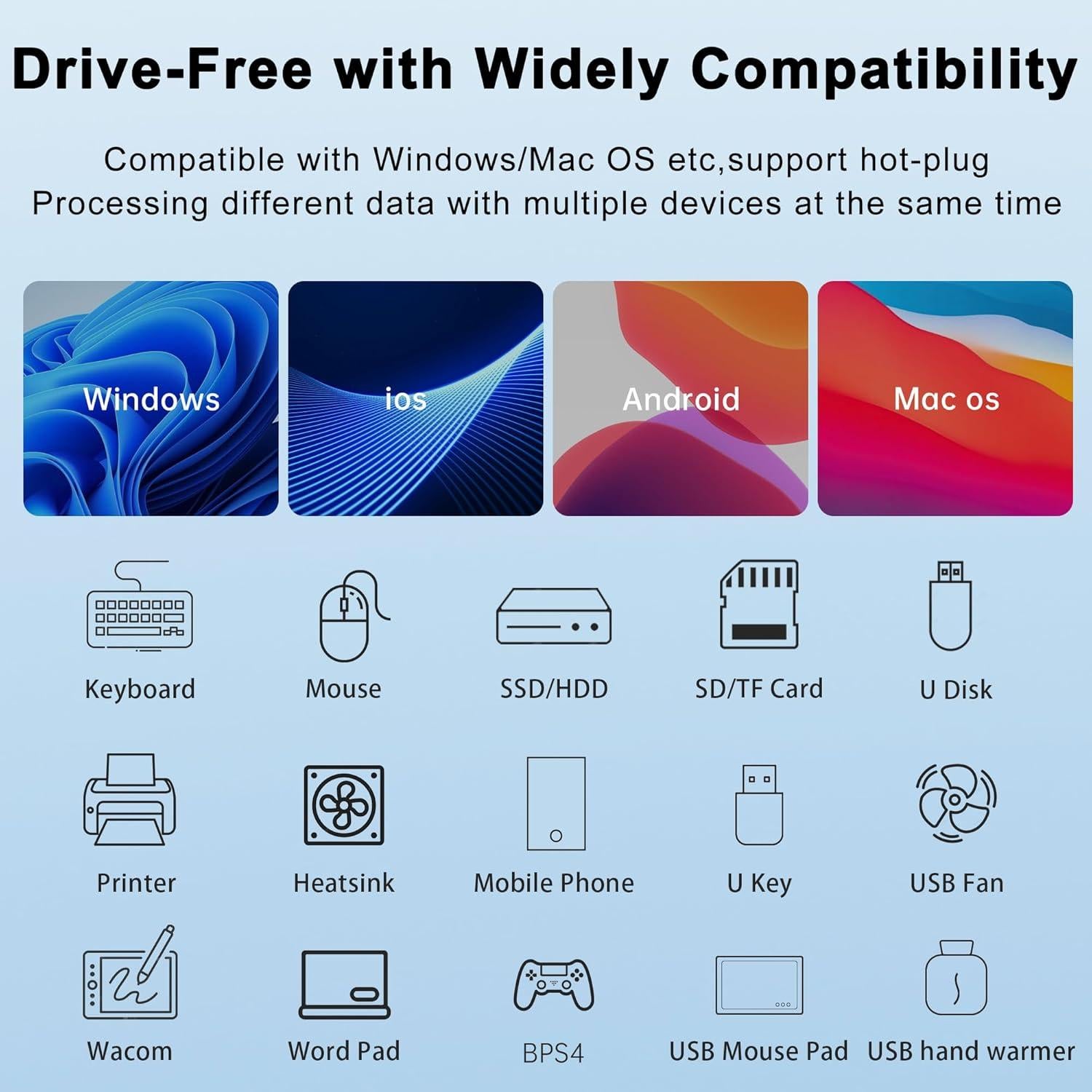 Adaptador Hub USB-C 4 Puertos EJAY A01-4U-C Aluminio 5Gbps