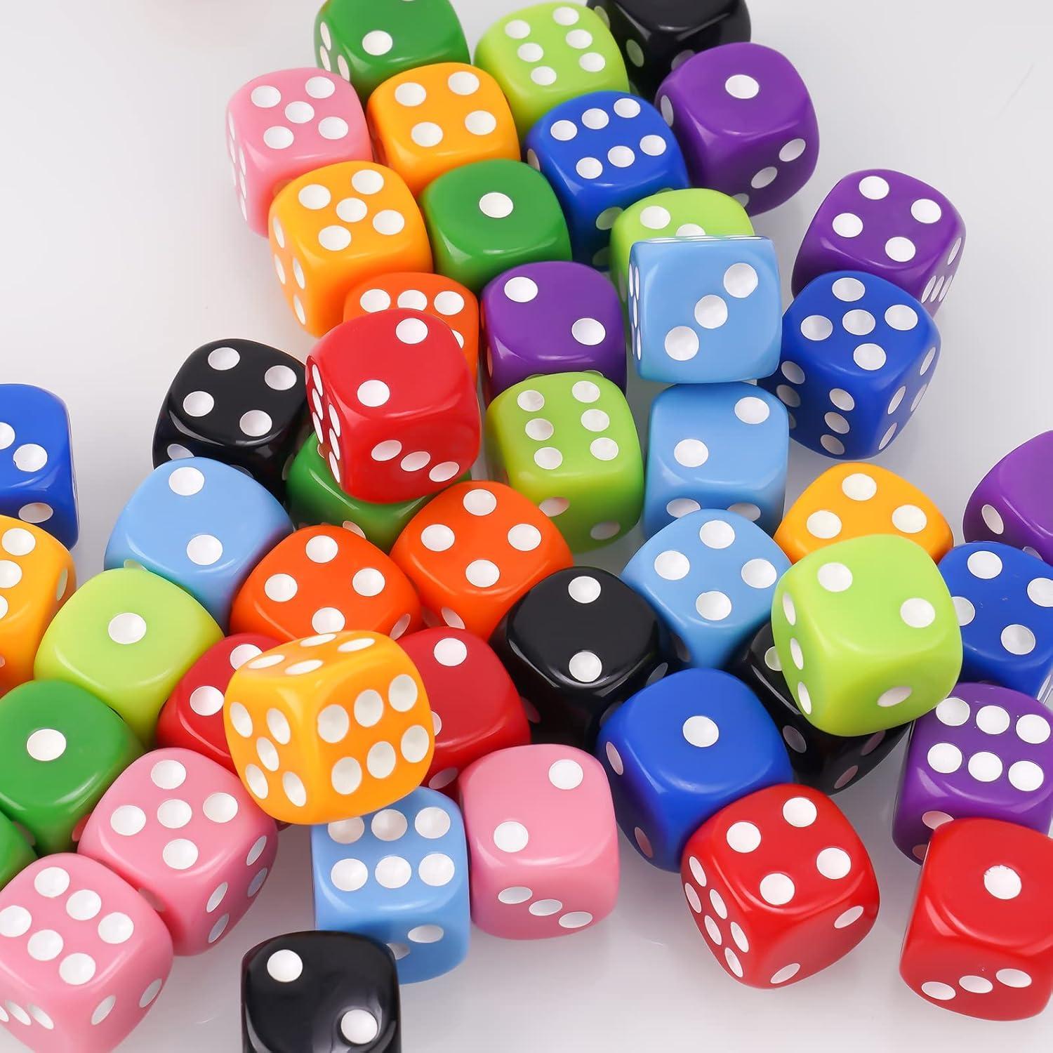 Juego de Dados Sólidos 16mm Attom Tech 50PCS 10 Colores