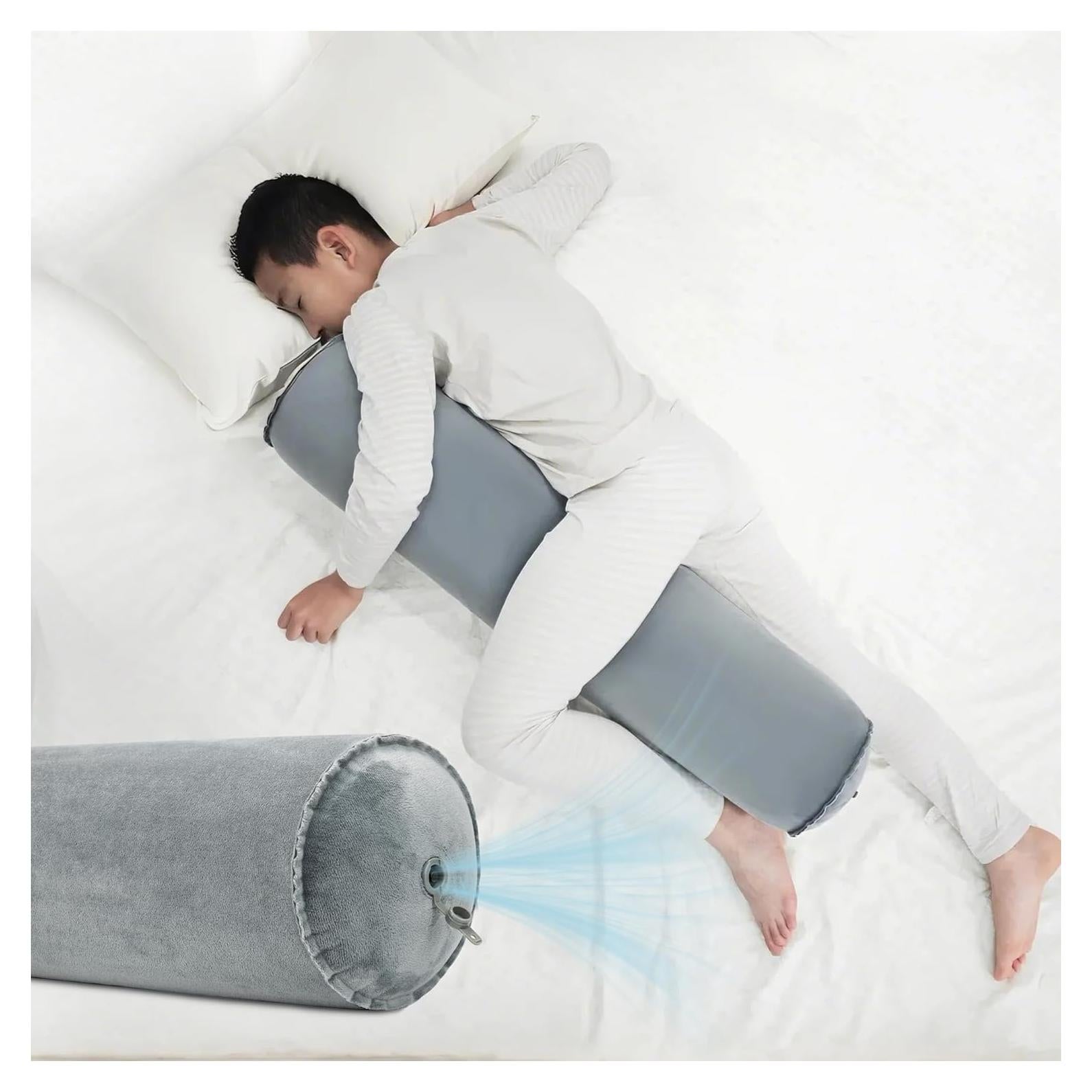 Almohada Inflable Corta ONTYZZ para Cuerpo y Espalda Gris