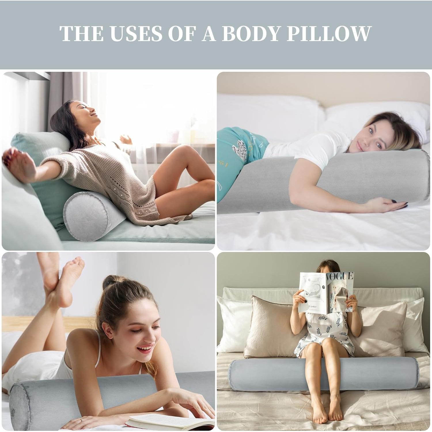 Almohada Inflable Corta ONTYZZ para Cuerpo y Espalda Gris