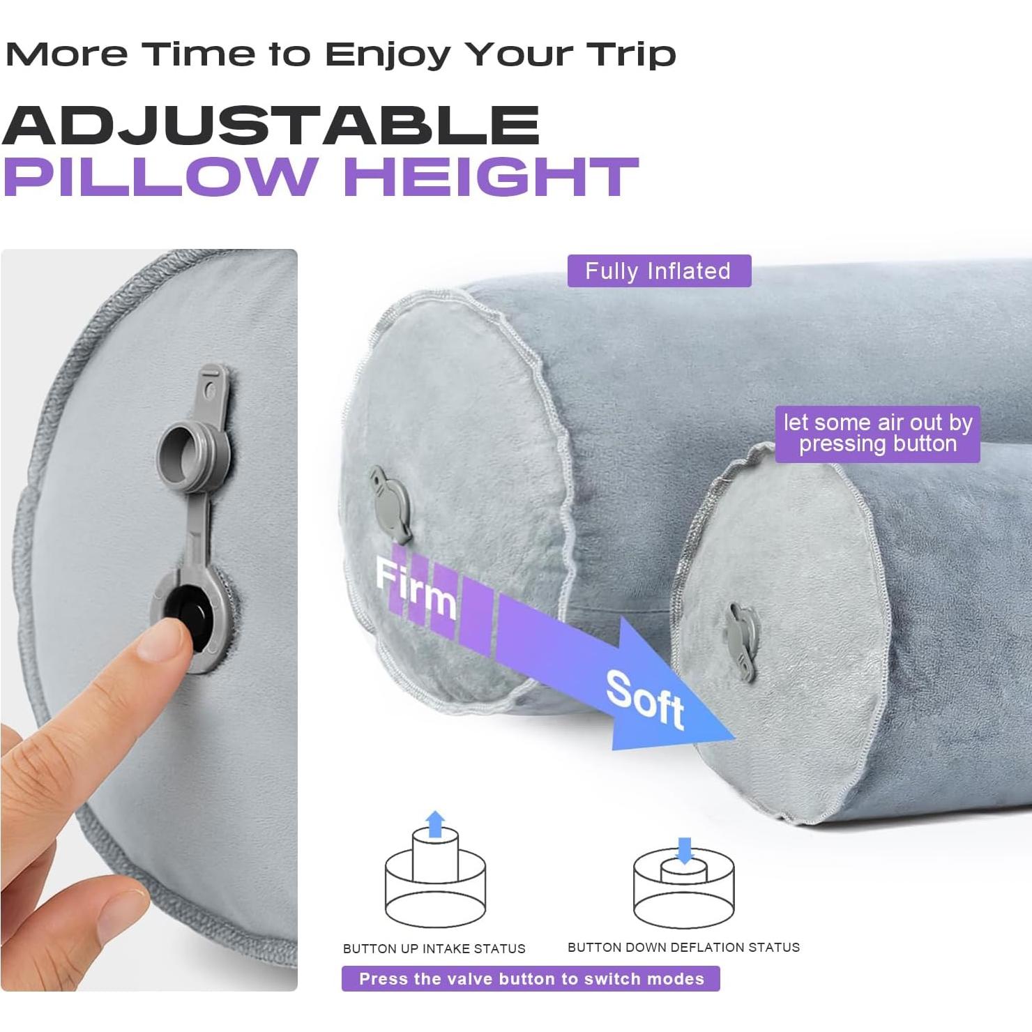 Almohada Inflable ETROL para Cuerpo Completo 89 cm Gris