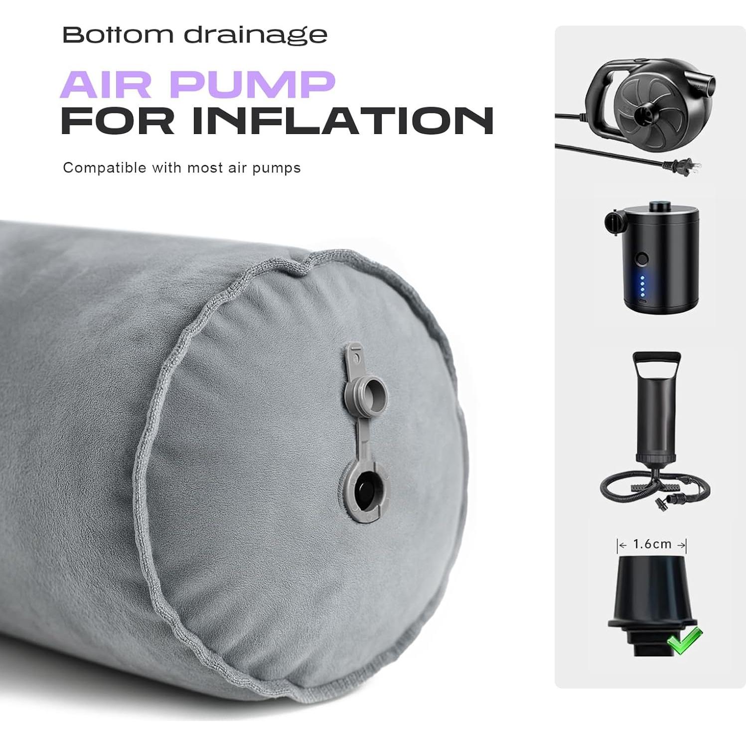 Almohada Inflable ETROL para Cuerpo Completo 89 cm Gris