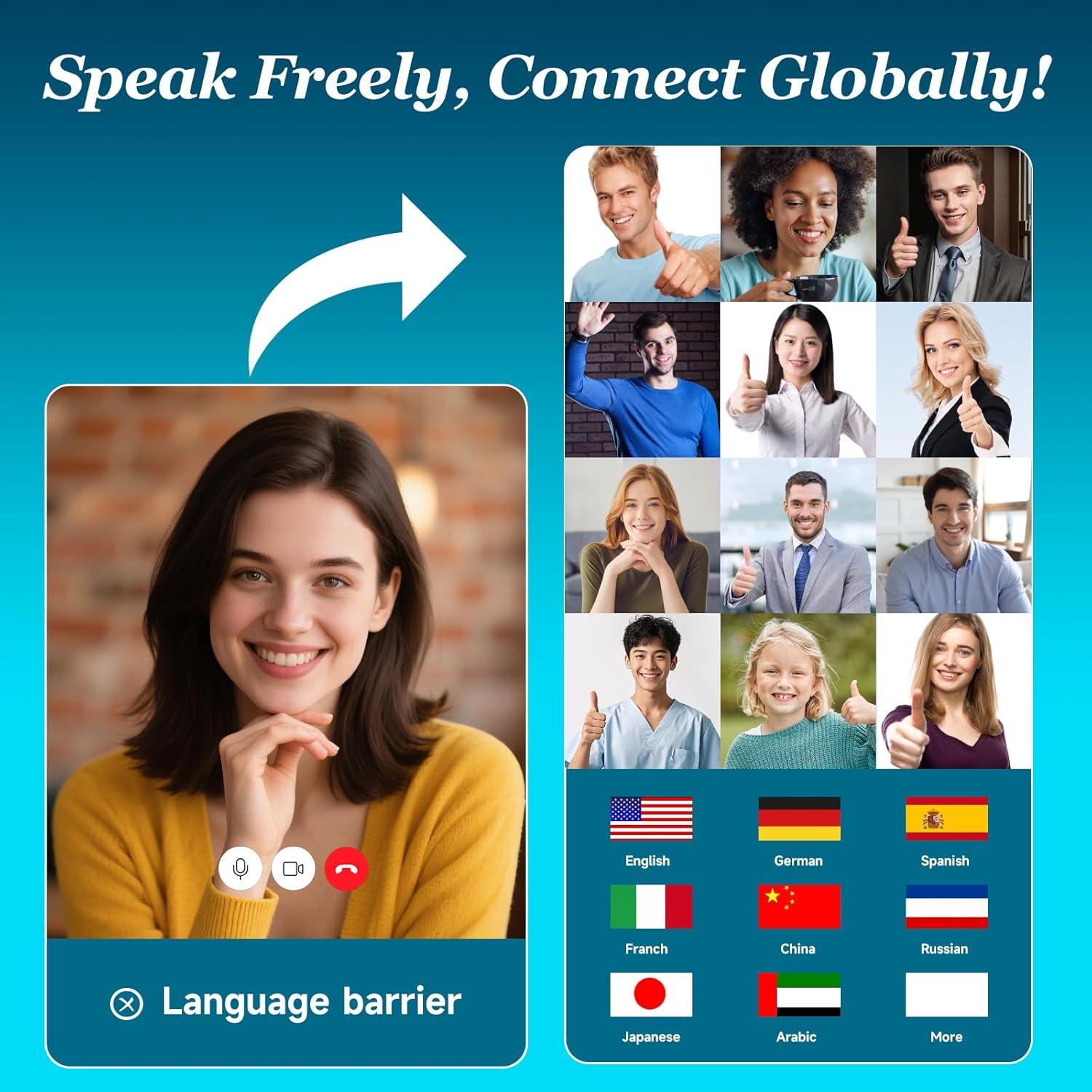 Auriculares Traductores Inalámbricos EKOTTOK 144 Idiomas 60 Horas