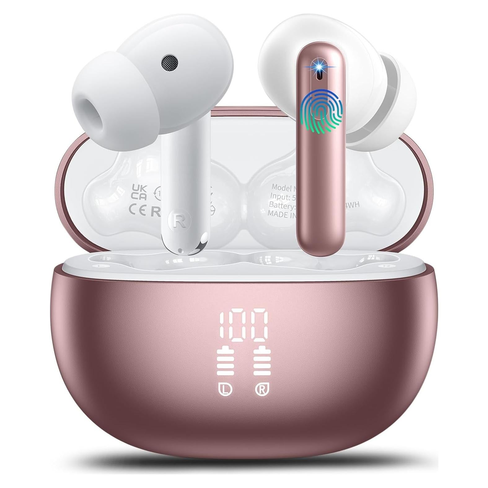 Auriculares de Traducción VEKJ A68 Pro Bluetooth 5.3 42H Rosa