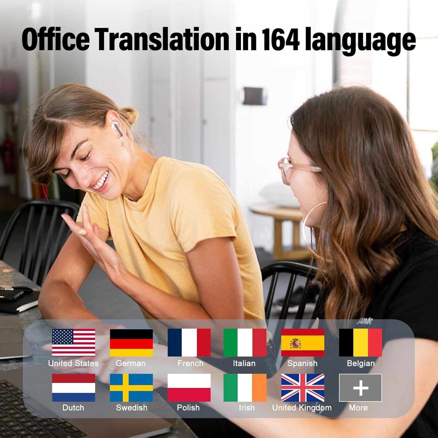 Auriculares de Traducción VEKJ A68 Pro Bluetooth 5.3 42H Rosa