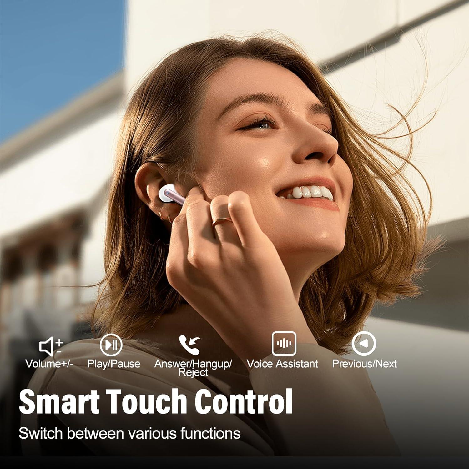 Auriculares de Traducción VEKJ A68 Pro Bluetooth 5.3 42H Rosa