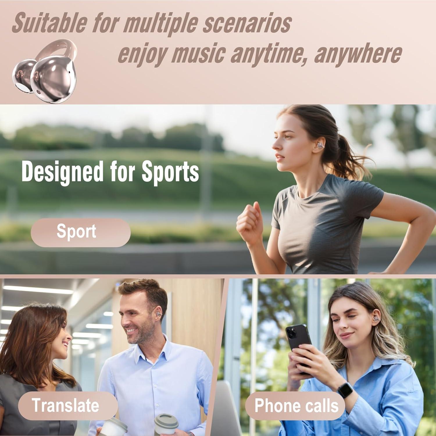 Auriculares Traductores Giwbeiv Bluetooth 5.4 164 Idiomas Rosa