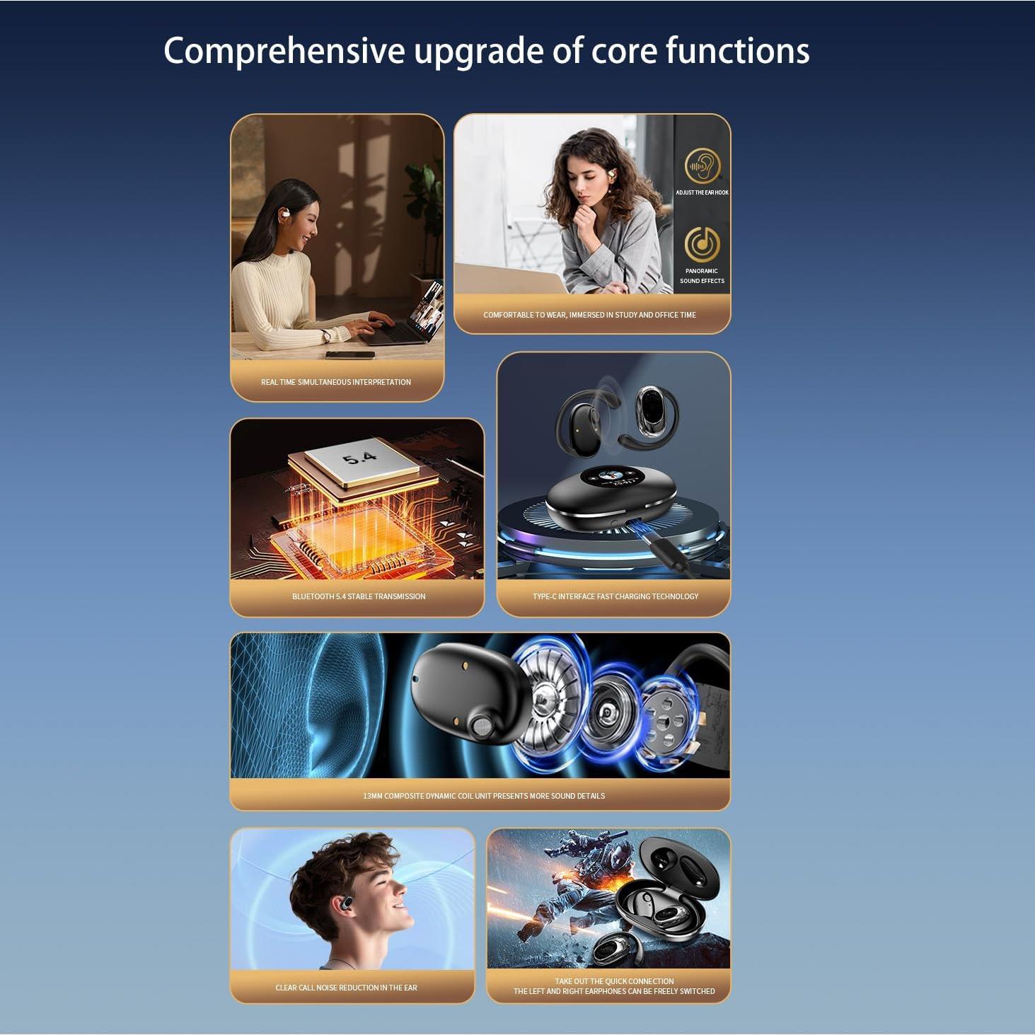 Auriculares Traductores AI Beisidi con Pantalla Táctil LED