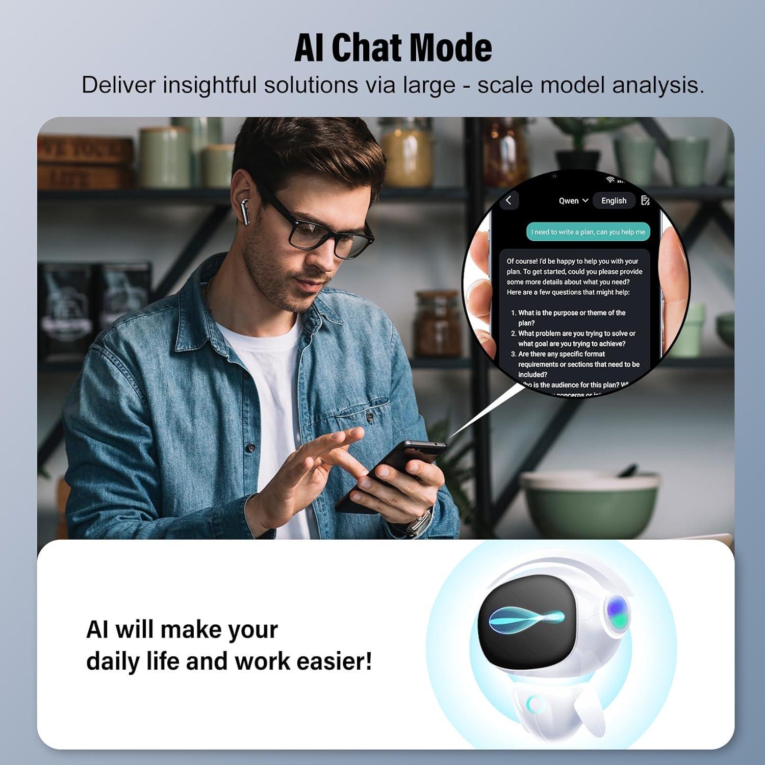 Auriculares Traductores Thunelec BK01 Bluetooth 5.3 48H 164 Idiomas