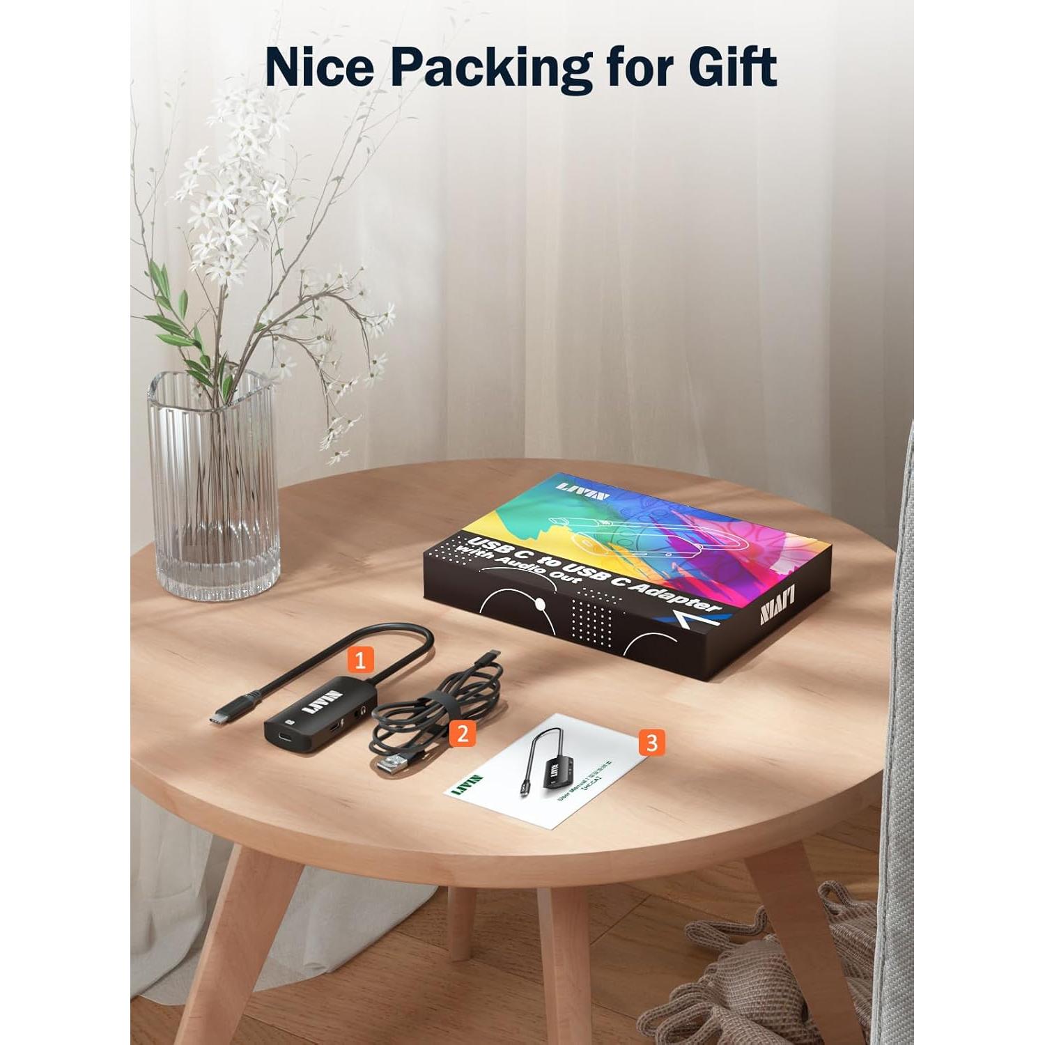 Adaptador USB C a HDMI LIVIN 4K 60Hz con Audio y PD 100W