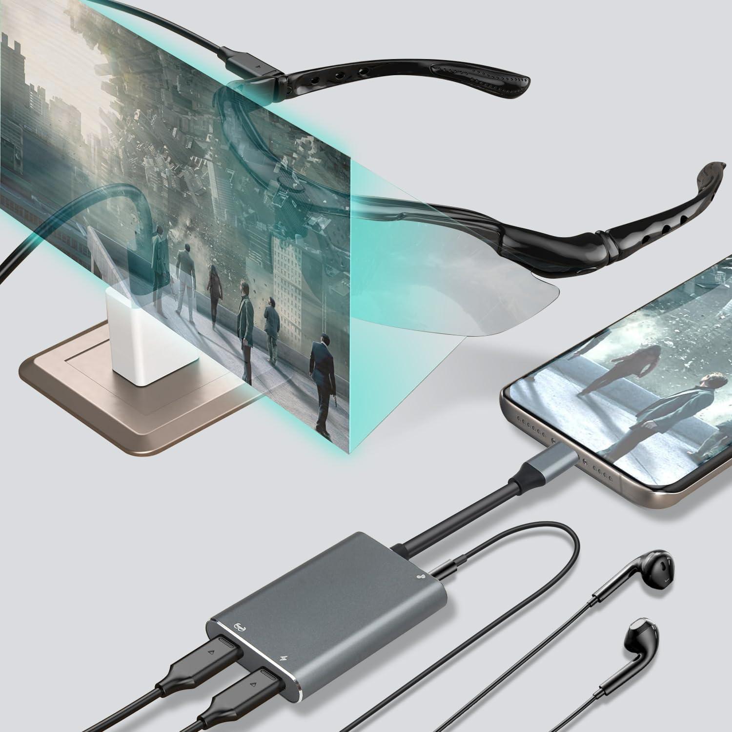 Adaptador USB-C a Gafas AR XREAL Hub 65W 60Hz