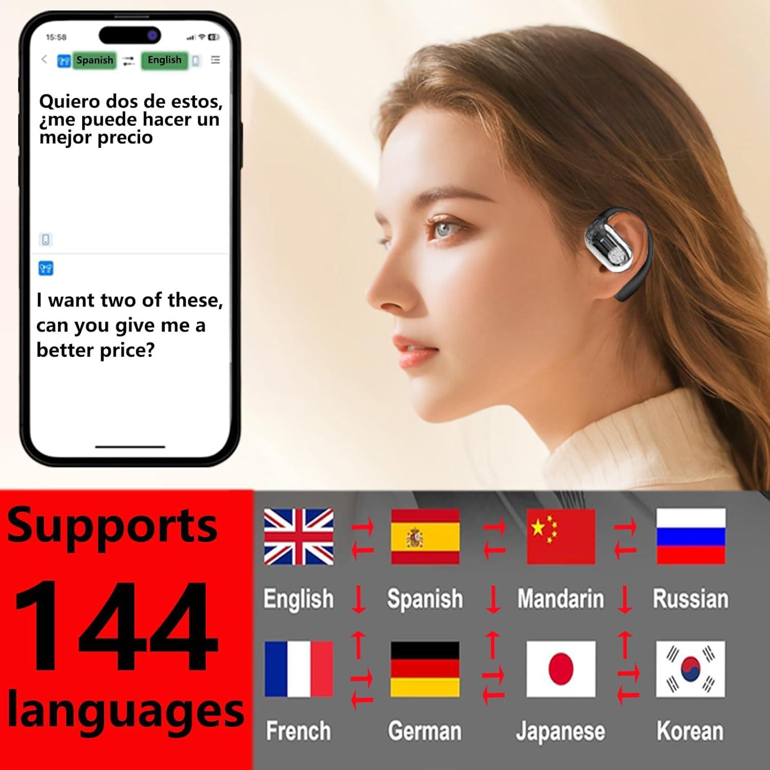 Auriculares Traductores AI Haiseire Q16S Bluetooth 7h Batería