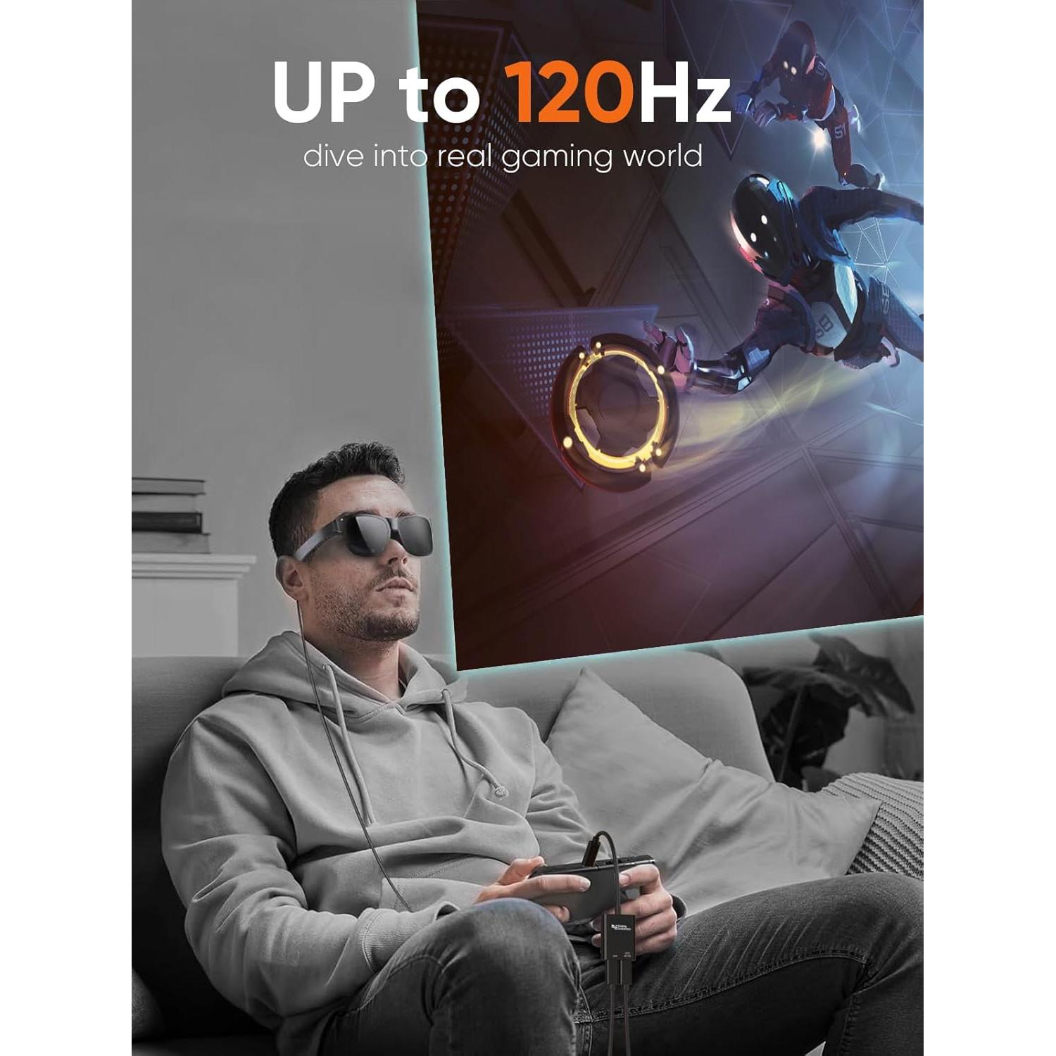 Adaptador USB-C a Gafas AR CableCreation 4K 60Hz Carga Rápida 100W