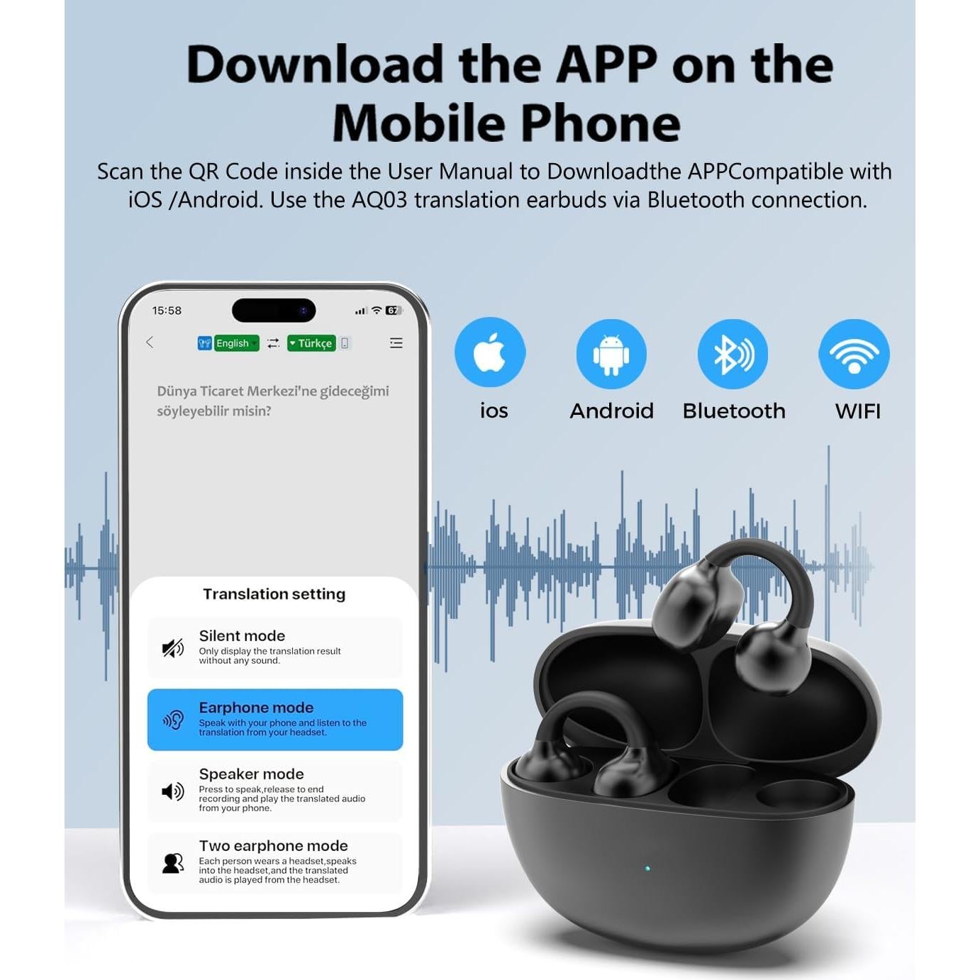 Auriculares Traductores AI Ohmvolta 3 en 1 Bluetooth 5.4