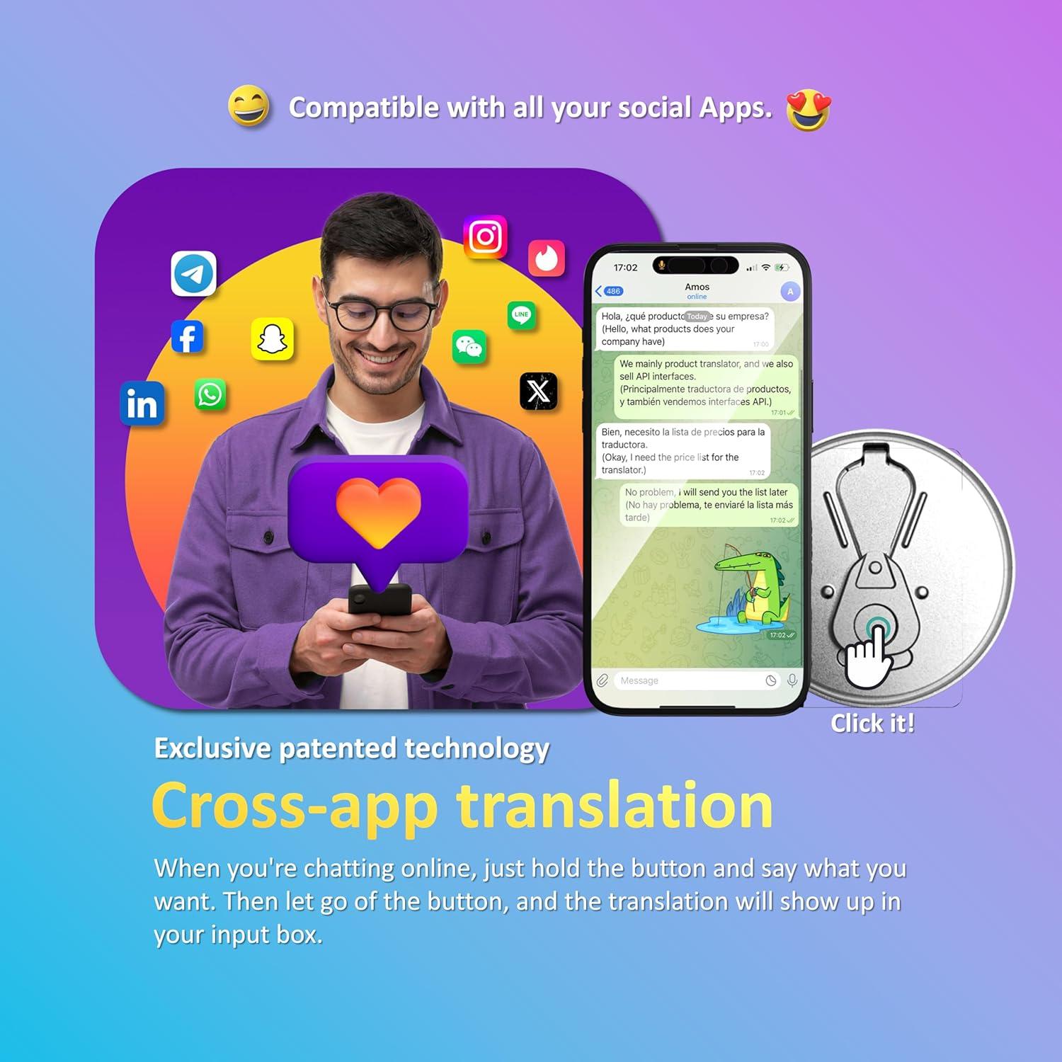 Traductor de IA Clicktalk 138 Idiomas y 79 Acentos