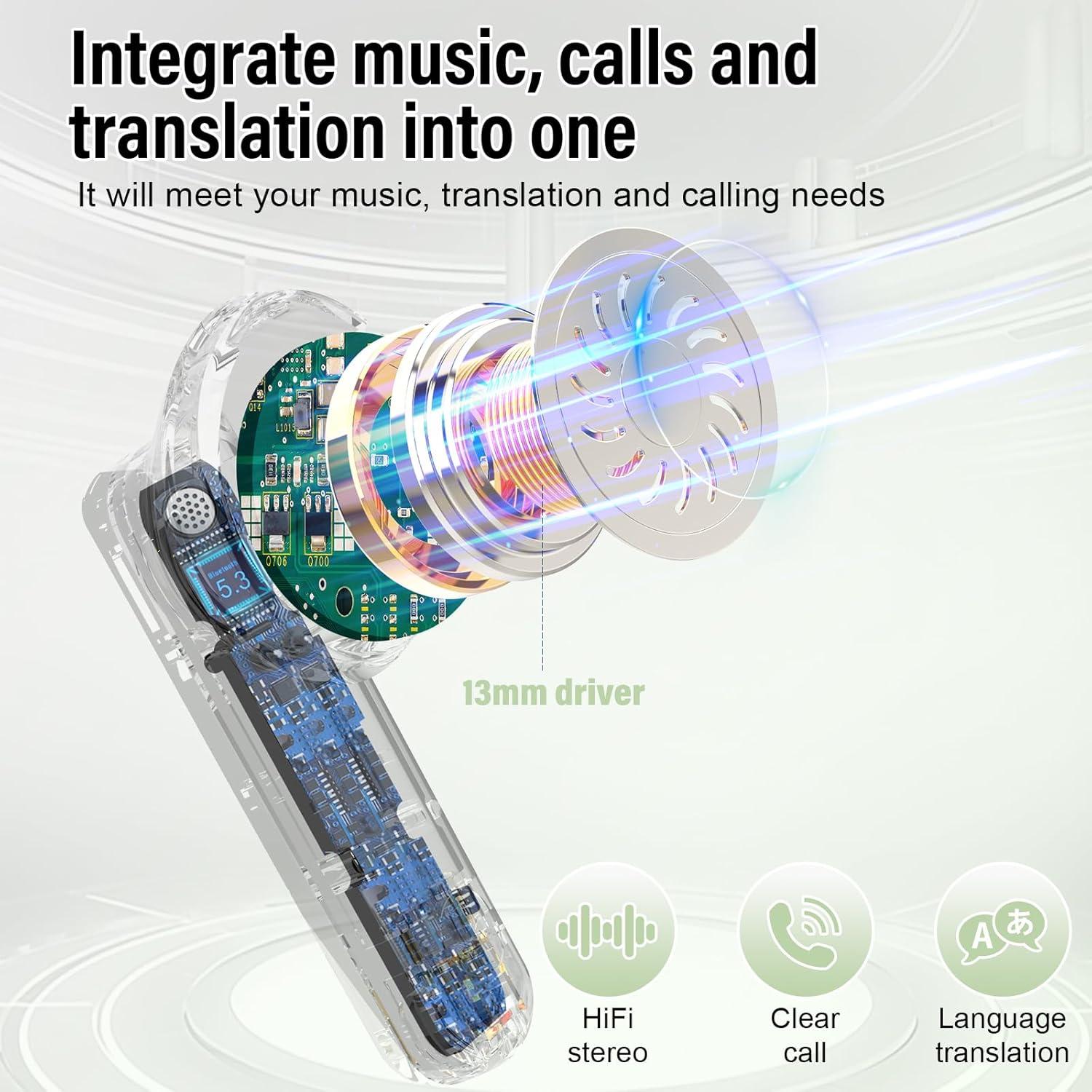 Auriculares Traductores SKIUDCT BK01 Bluetooth 5.3 48H Verde