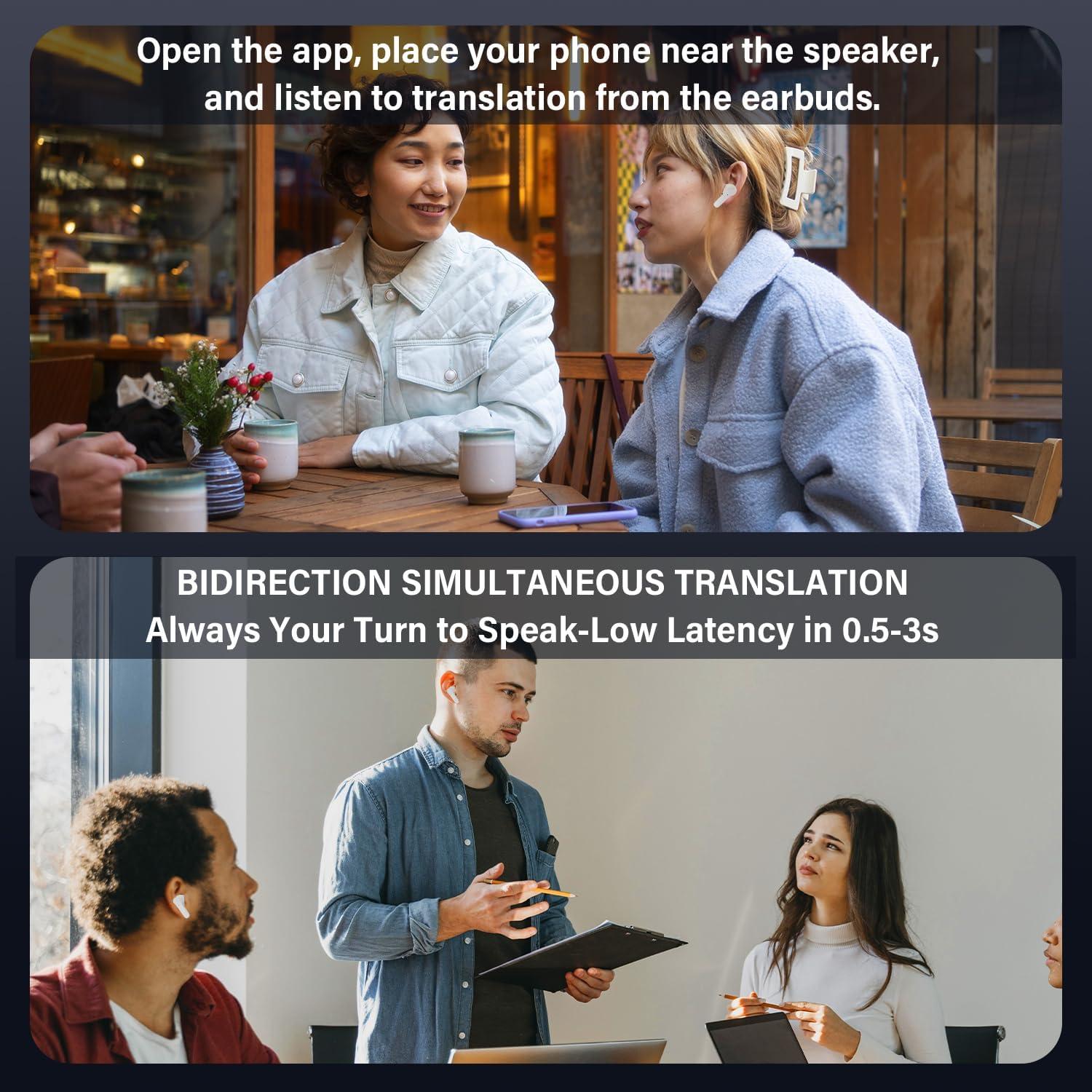 Auriculares Traductores QSNOW con Traducción Instantánea 74 Idiomas