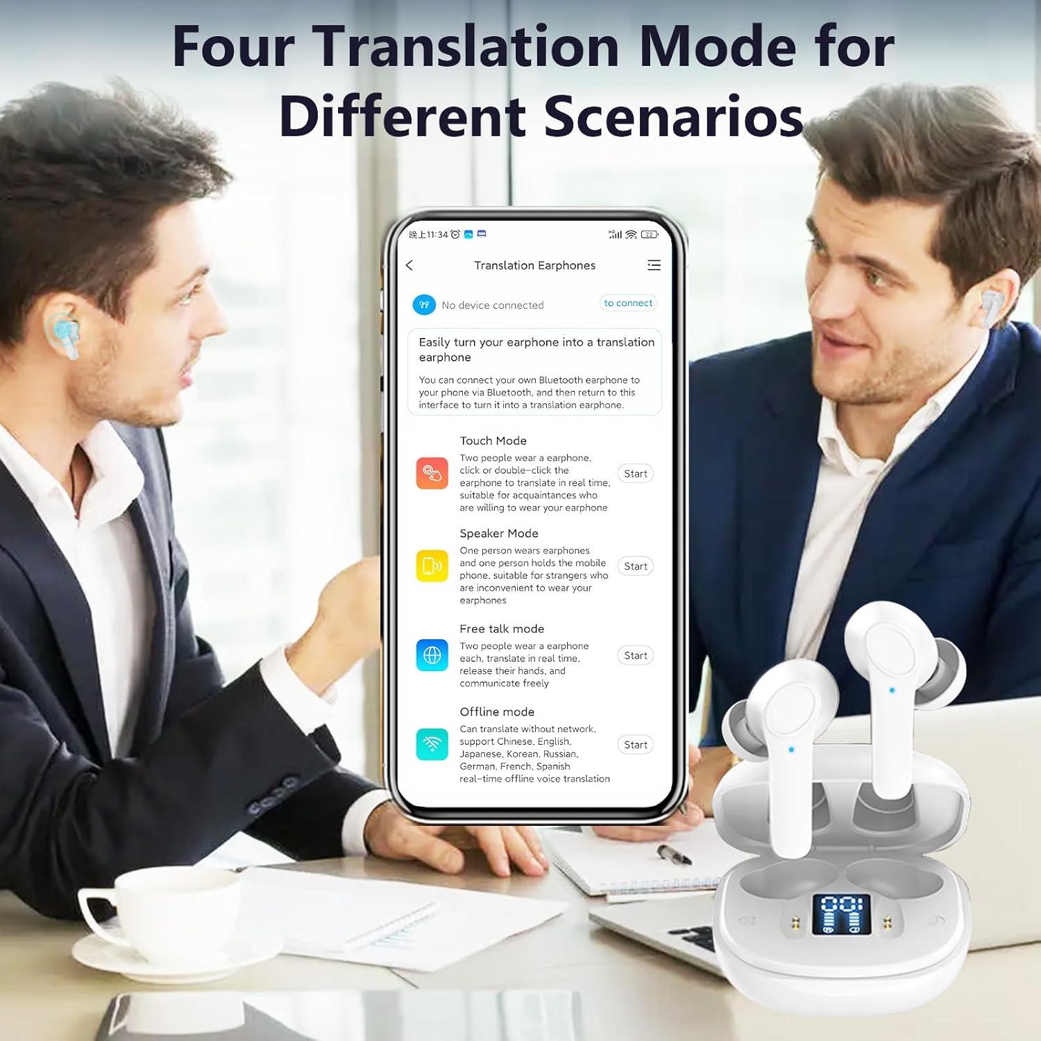 Auriculares Traductores QSNOW con Traducción Instantánea 74 Idiomas