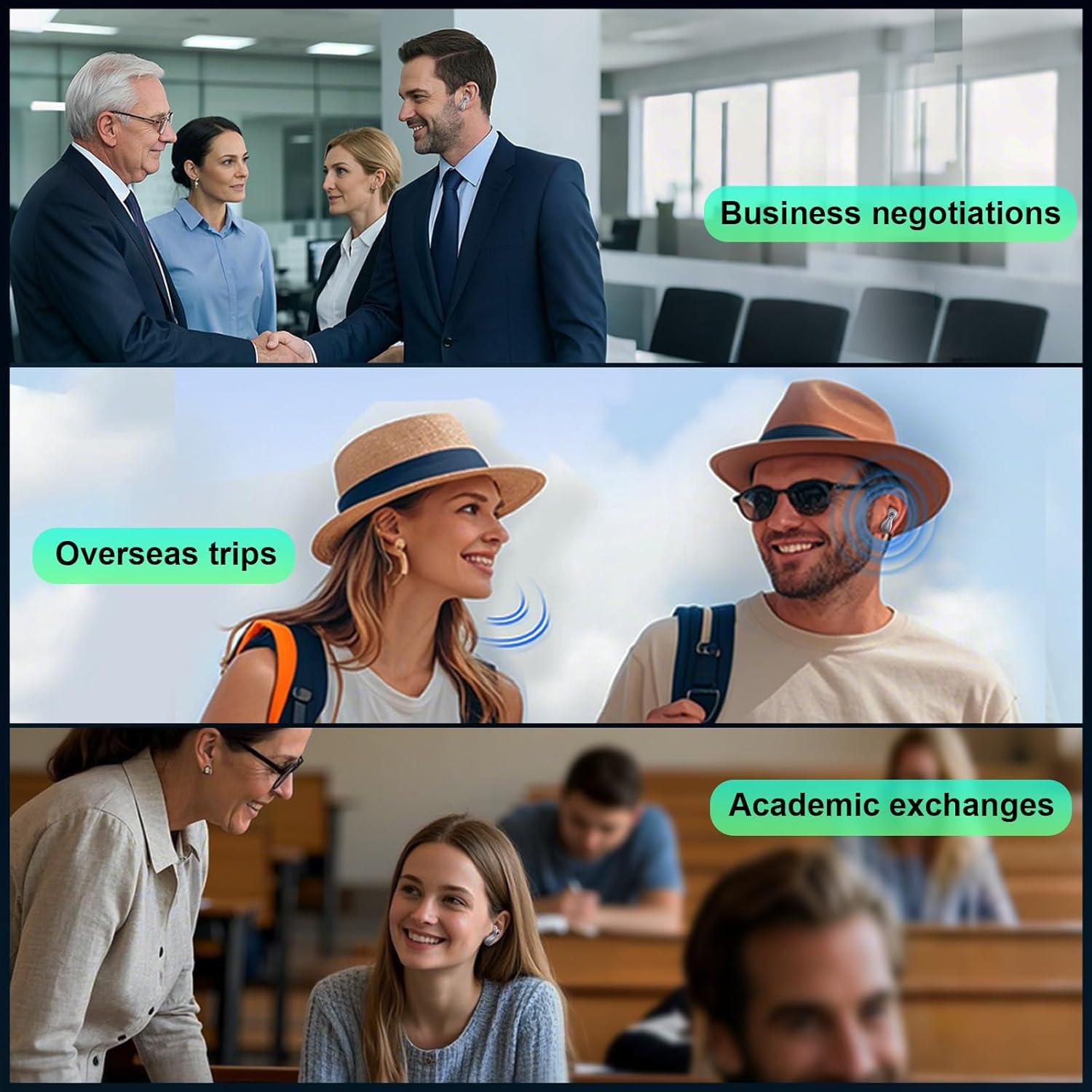 Auriculares Traductores AI Hearisay TWS 144 Idiomas 99% Precisión