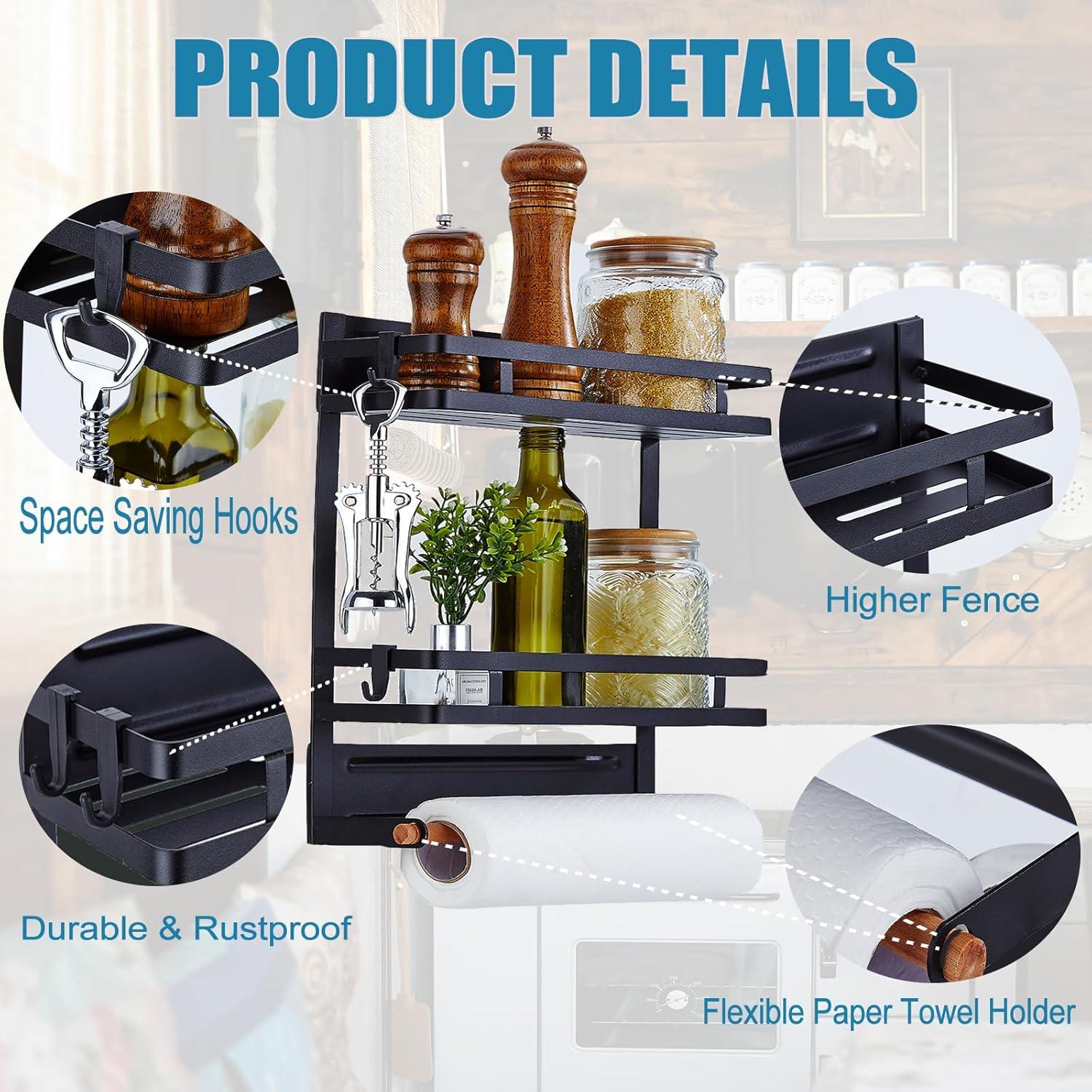 Estante Magnético para Especias PTAEXCEL Negro 37.1x30x11.7 cm