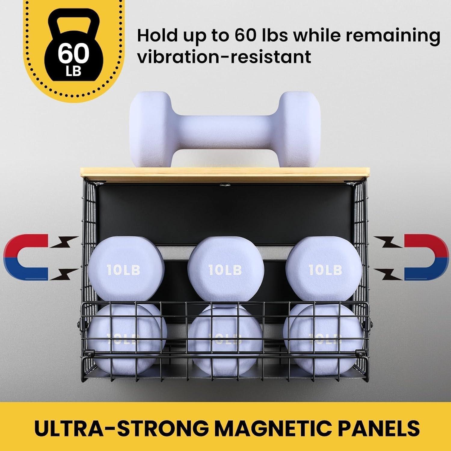 Estante Magnético Snuvid 2 Cestas de Bambú para Nevera