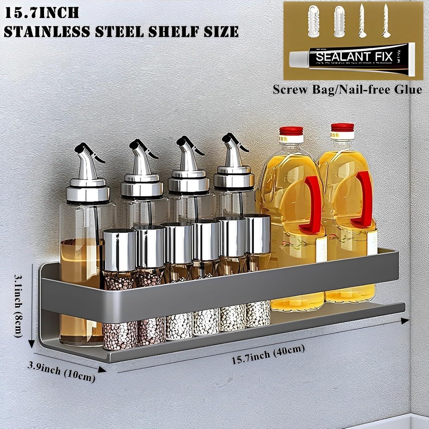 Estante Flotante de Acero Inoxidable YUSHIYAN 40cm Desmontable