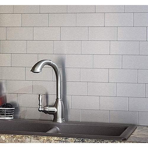 Azulejos Autoadhesivos Art3d de Acero Inoxidable 100 Piezas