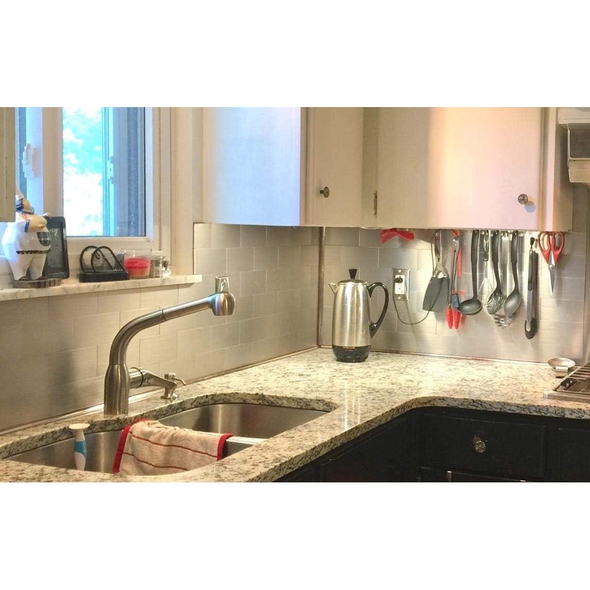 Azulejos Autoadhesivos Art3d de Acero Inoxidable 100 Piezas