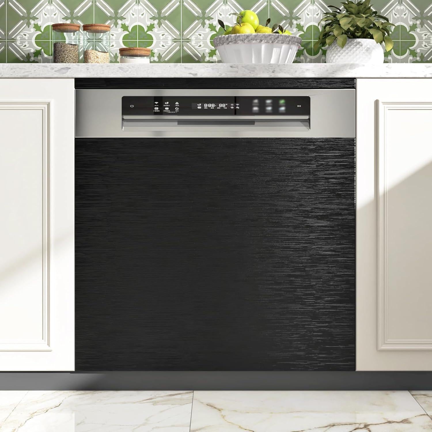 Papel Tapiz Texturizado Negro WESTICK 40 x 203 cm para Electrodomésticos