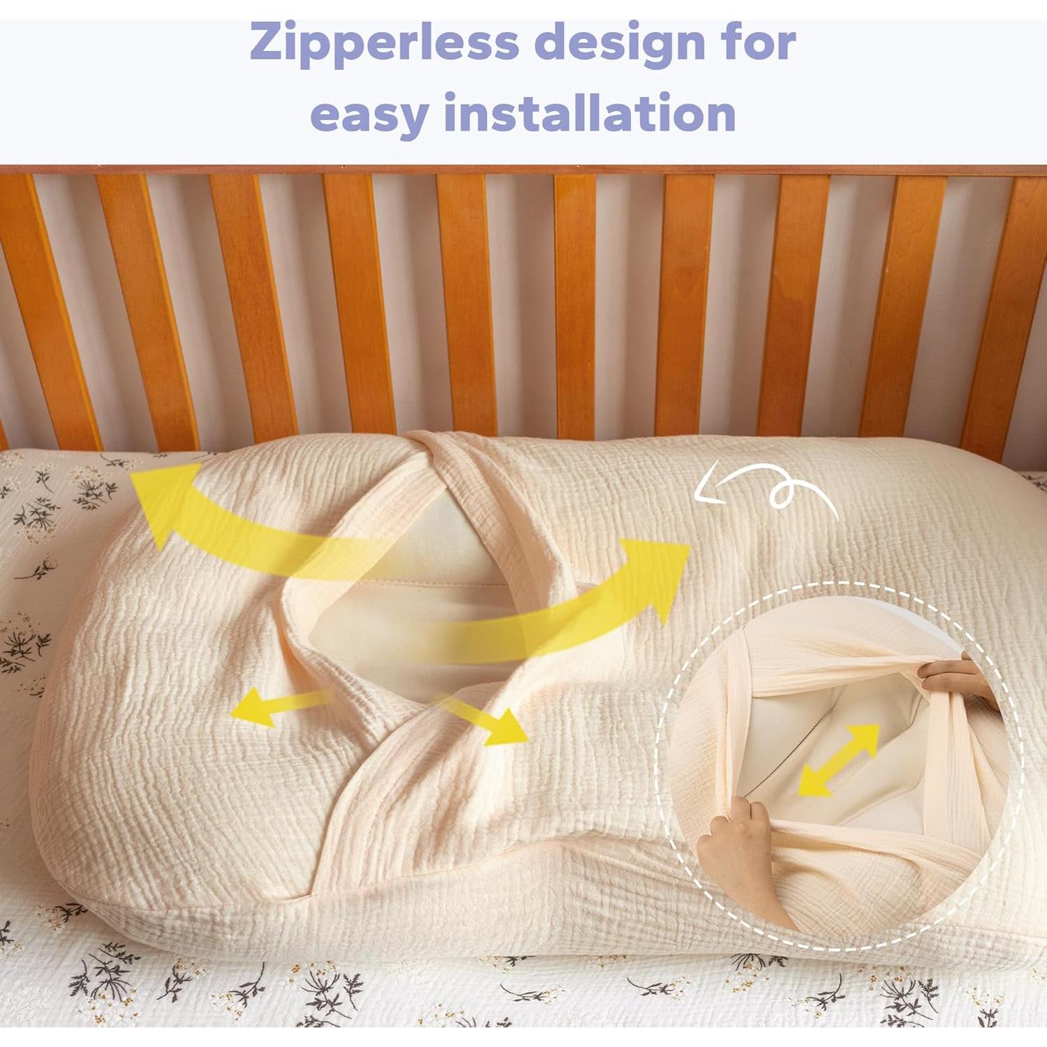 FUNUPUP Funda de Muselina para Lounger de Bebé 80x54cm Beige