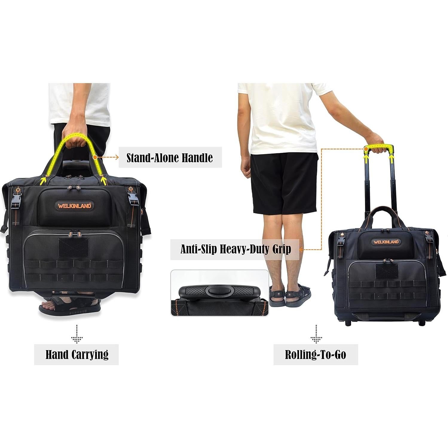 Bolsa de Herramientas Rodante WELKINLAND 46 Bolsillos 26"