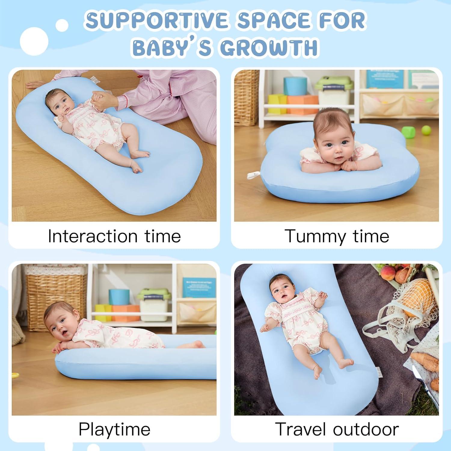 Lounger para Bebés Lucakuins Azul Algodón Orgánico 91x50cm